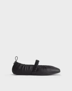 Spire Ruched Leather Mary Janes