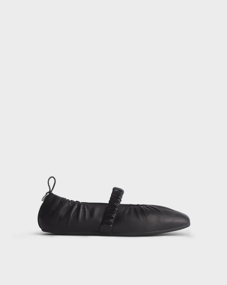 Spire Ruched Leather Mary Janes