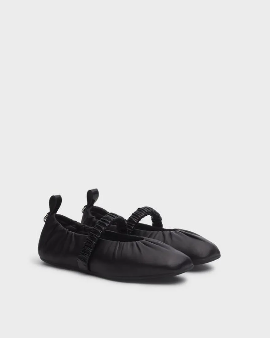 Spire Ruched Leather Mary Janes