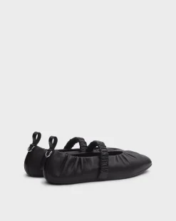 Spire Ruched Leather Mary Janes