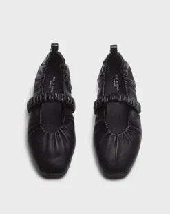 Spire Ruched Leather Mary Janes