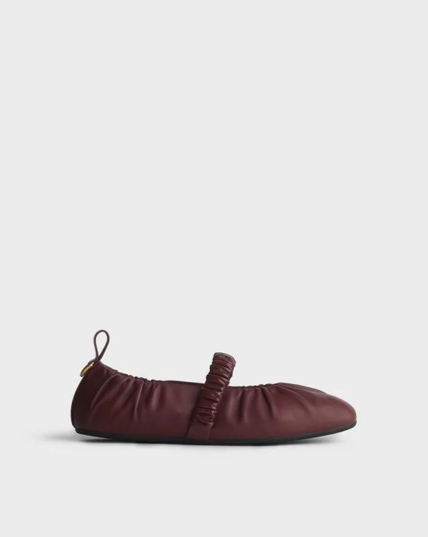 Spire Ruched Leather Mary Janes
