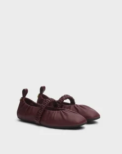 Spire Ruched Leather Mary Janes
