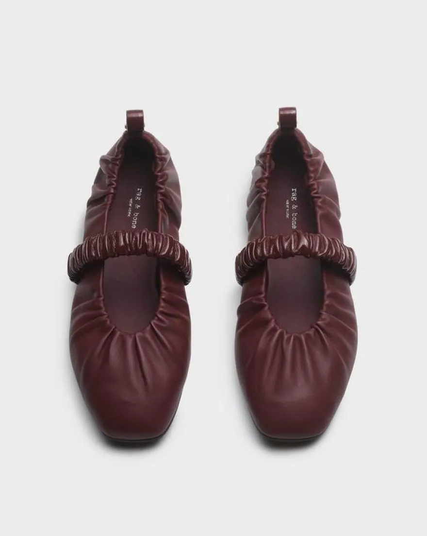Spire Ruched Leather Mary Janes