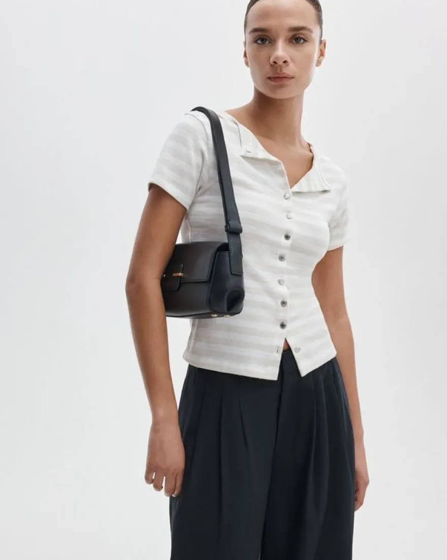 The Knit Striped Button Tee