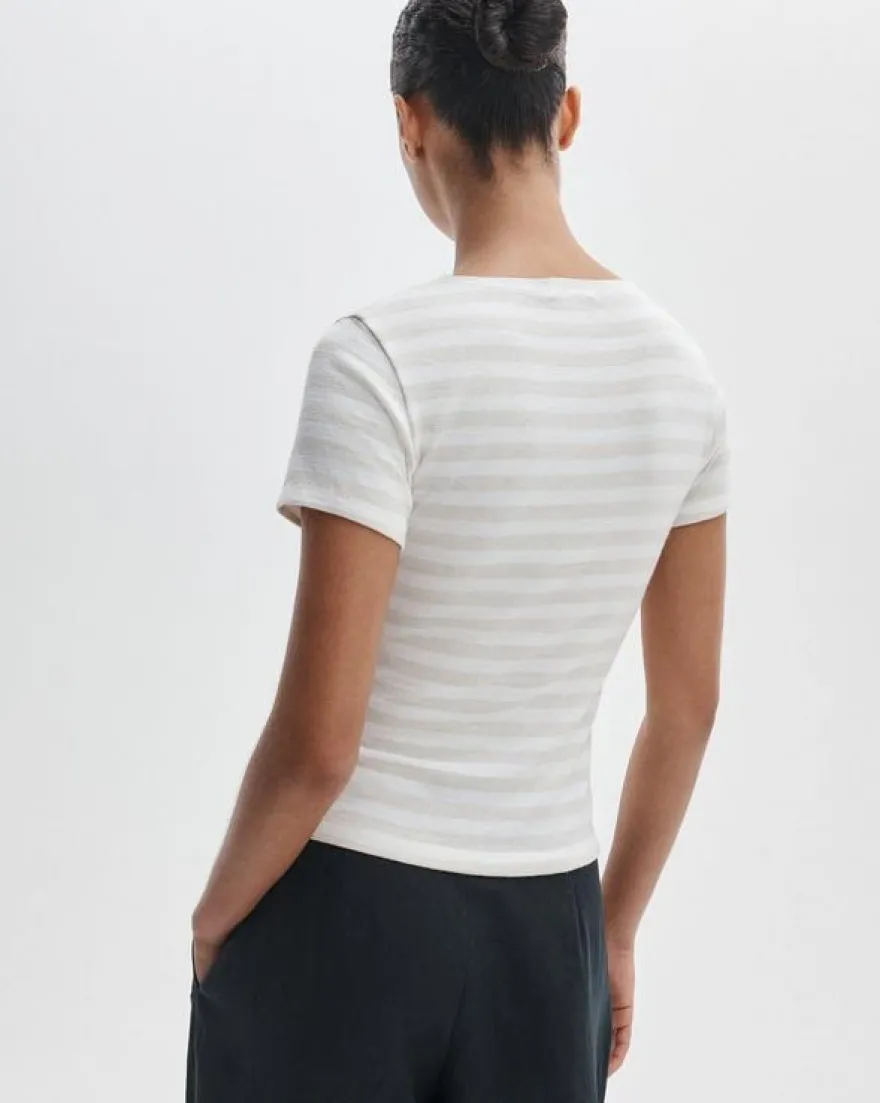 The Knit Striped Button Tee