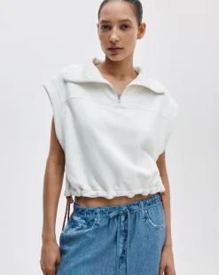 Vintage Terry Half-Zip Muscle Tee