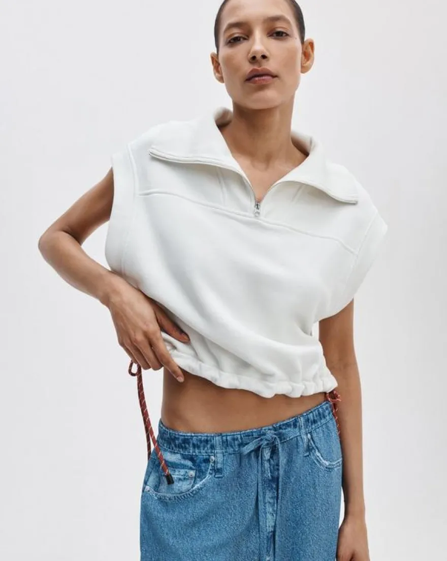 Vintage Terry Half-Zip Muscle Tee