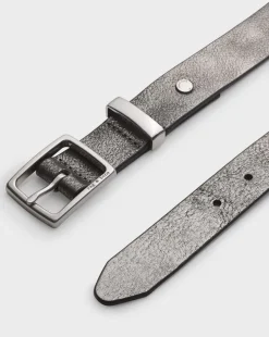 X Boyfriend Metallic Leather Belt